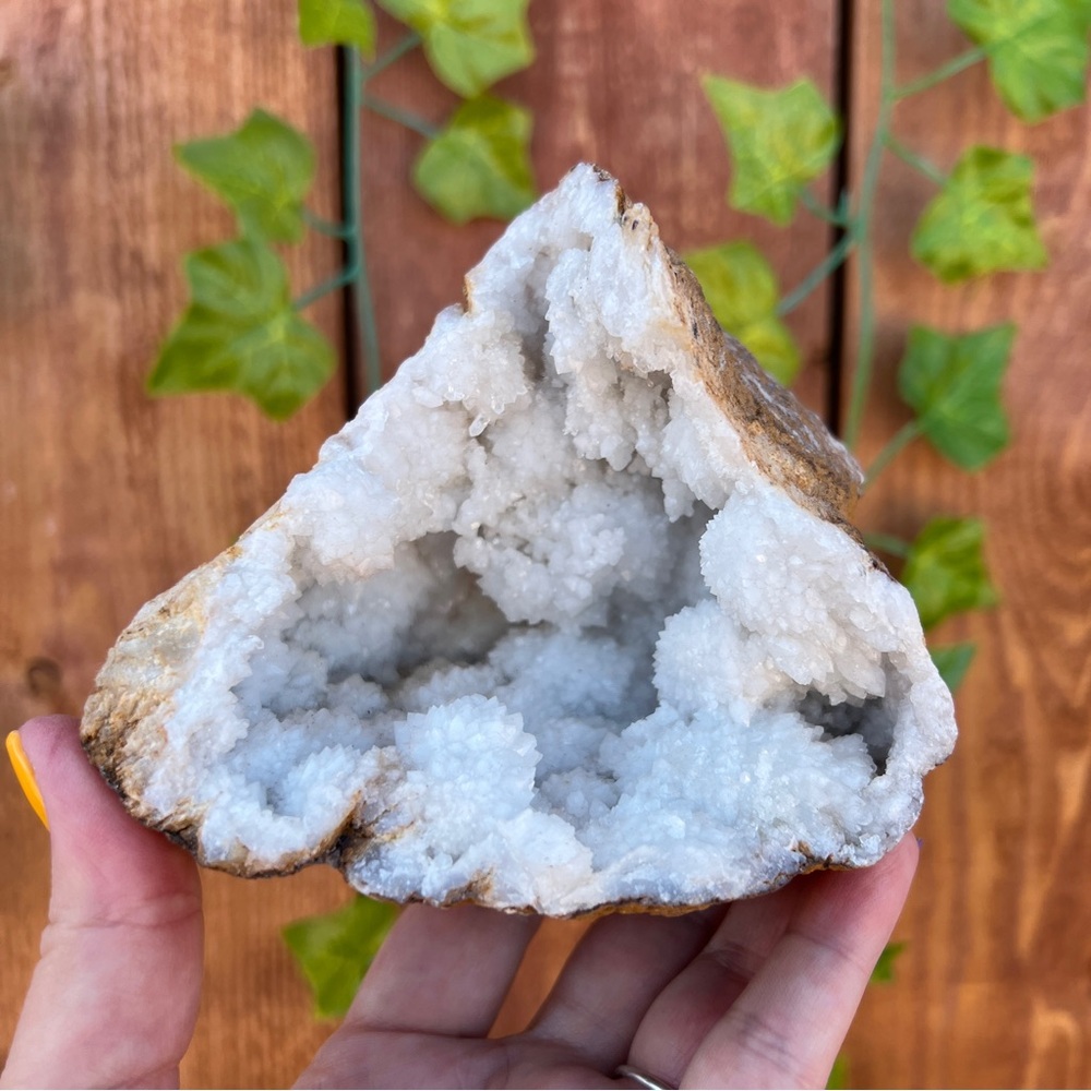 14.3 oz. Large Moroccan Geode - Quartz Points Crystal Cluster Geode